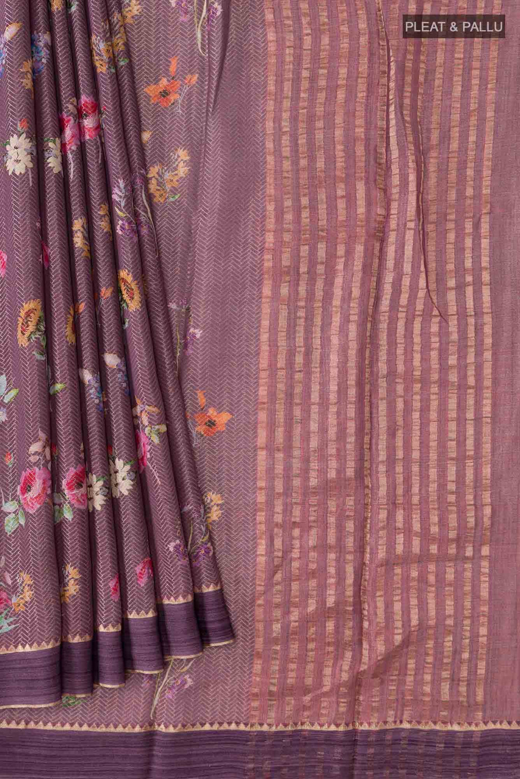 Mauve Mysore Crepe Saree