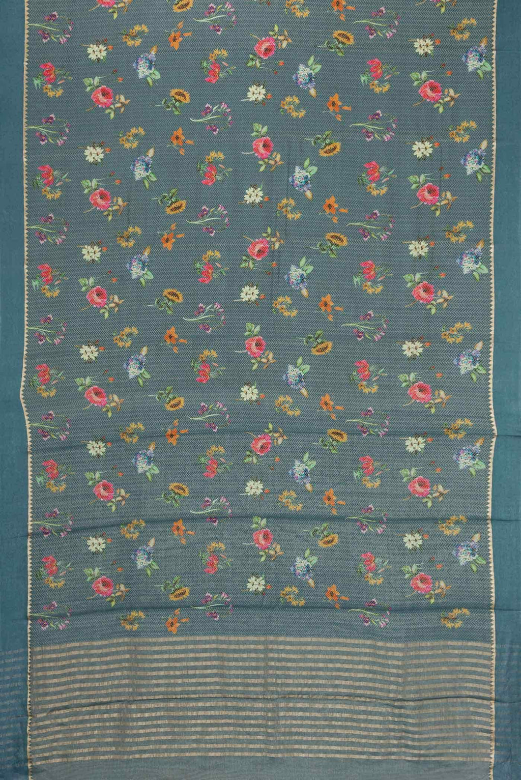 Grey Mysore Georgette Saree