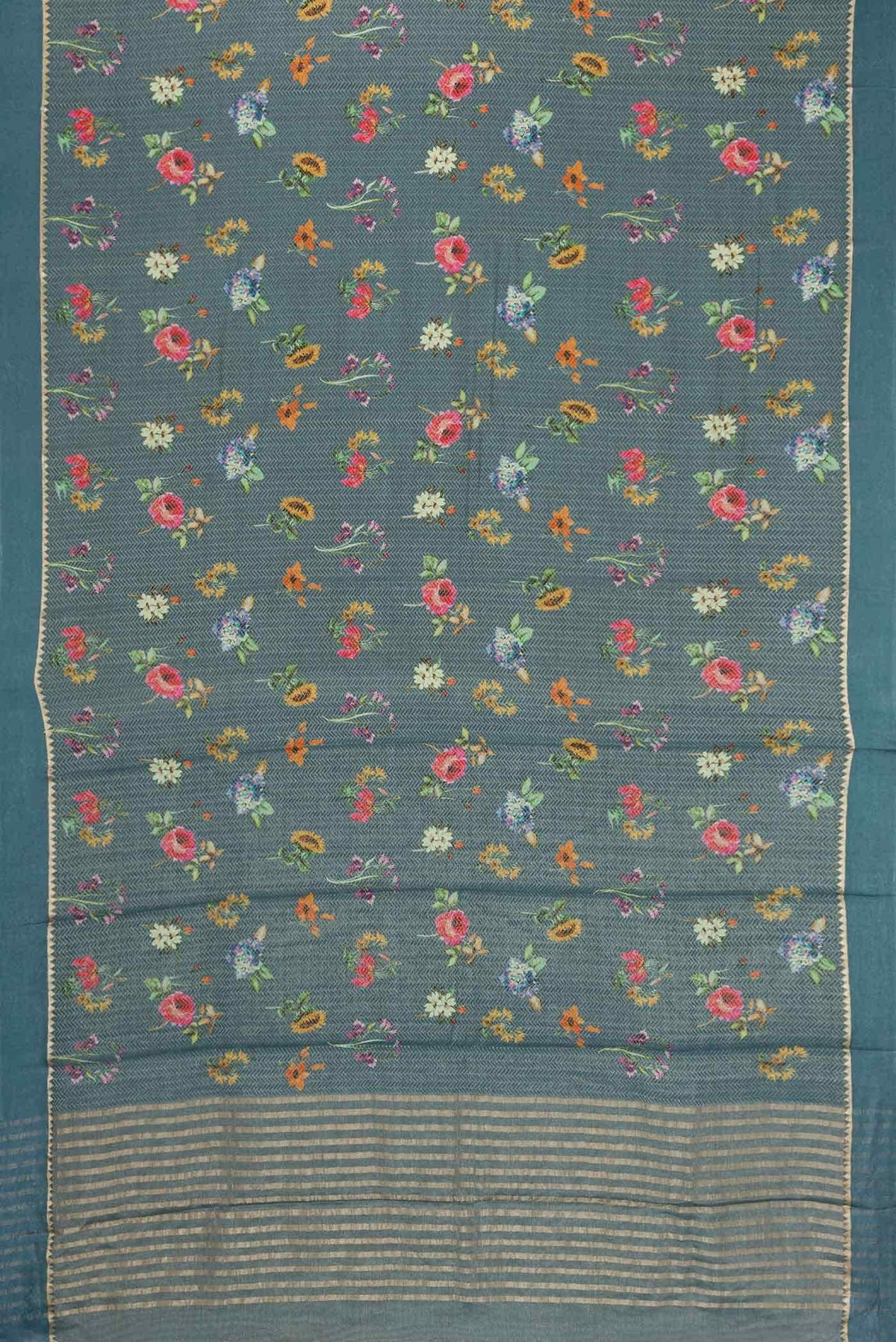 Grey Mysore Georgette Saree