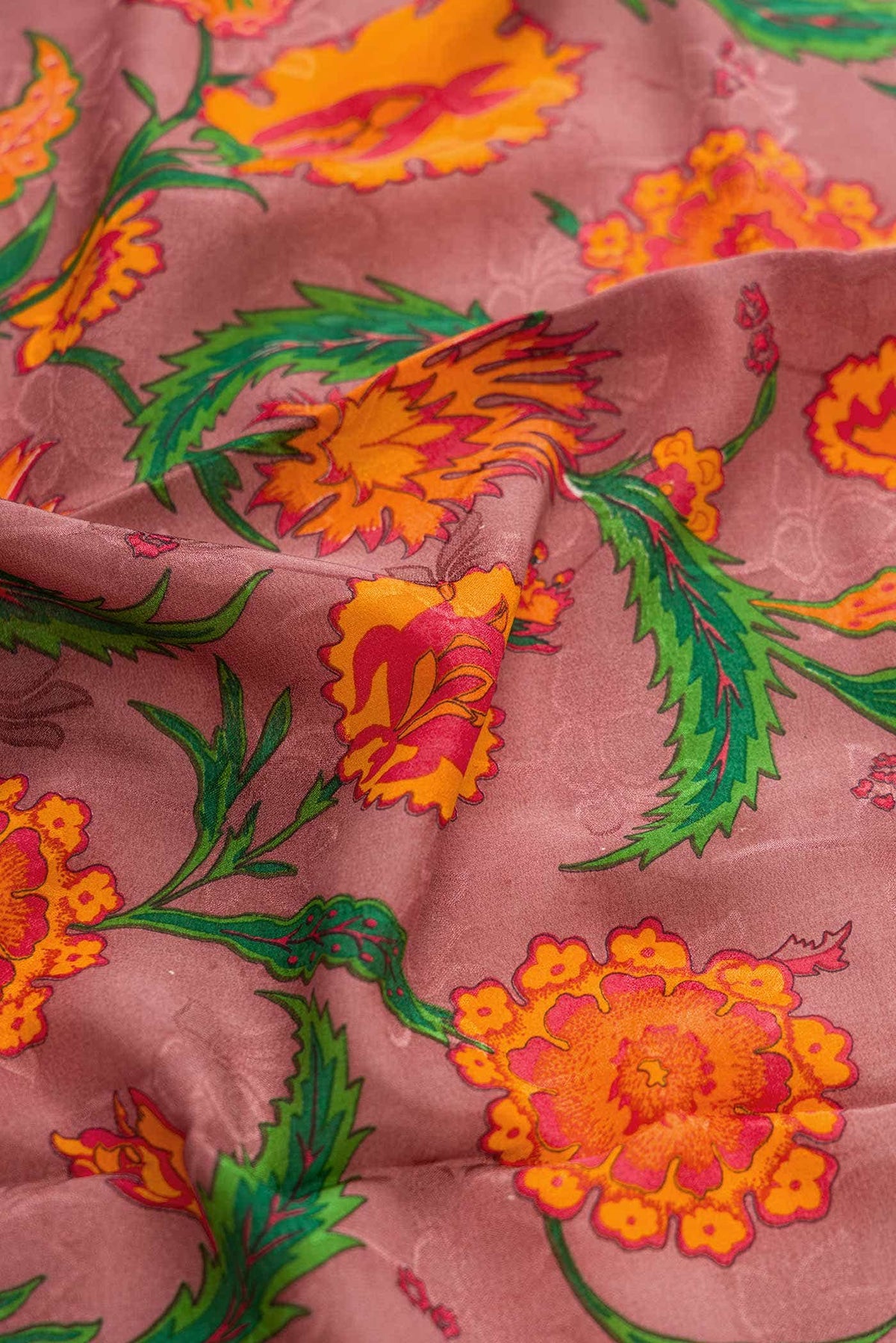 Mauve Mysore Crepe Saree