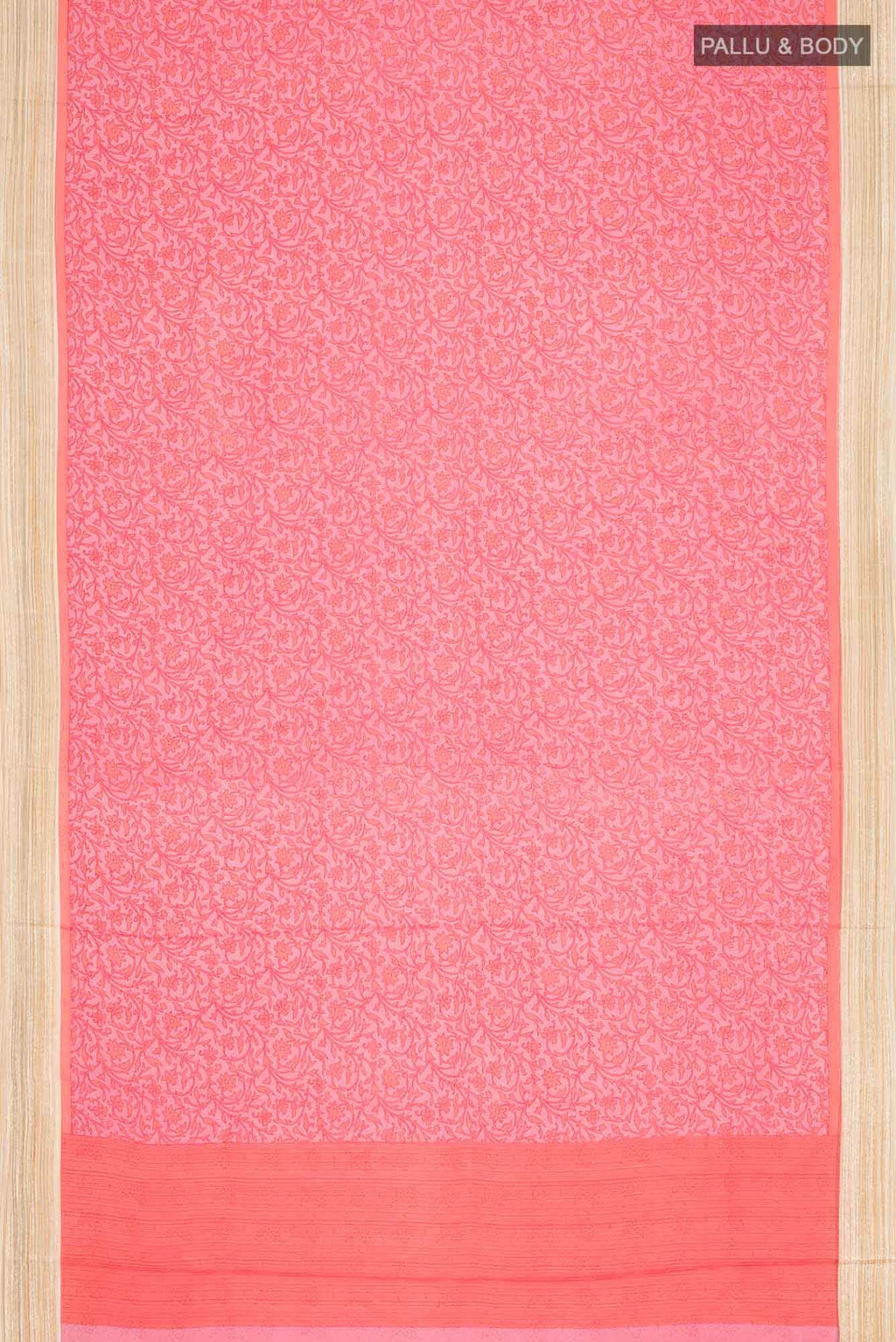 Pink Crepe Saree