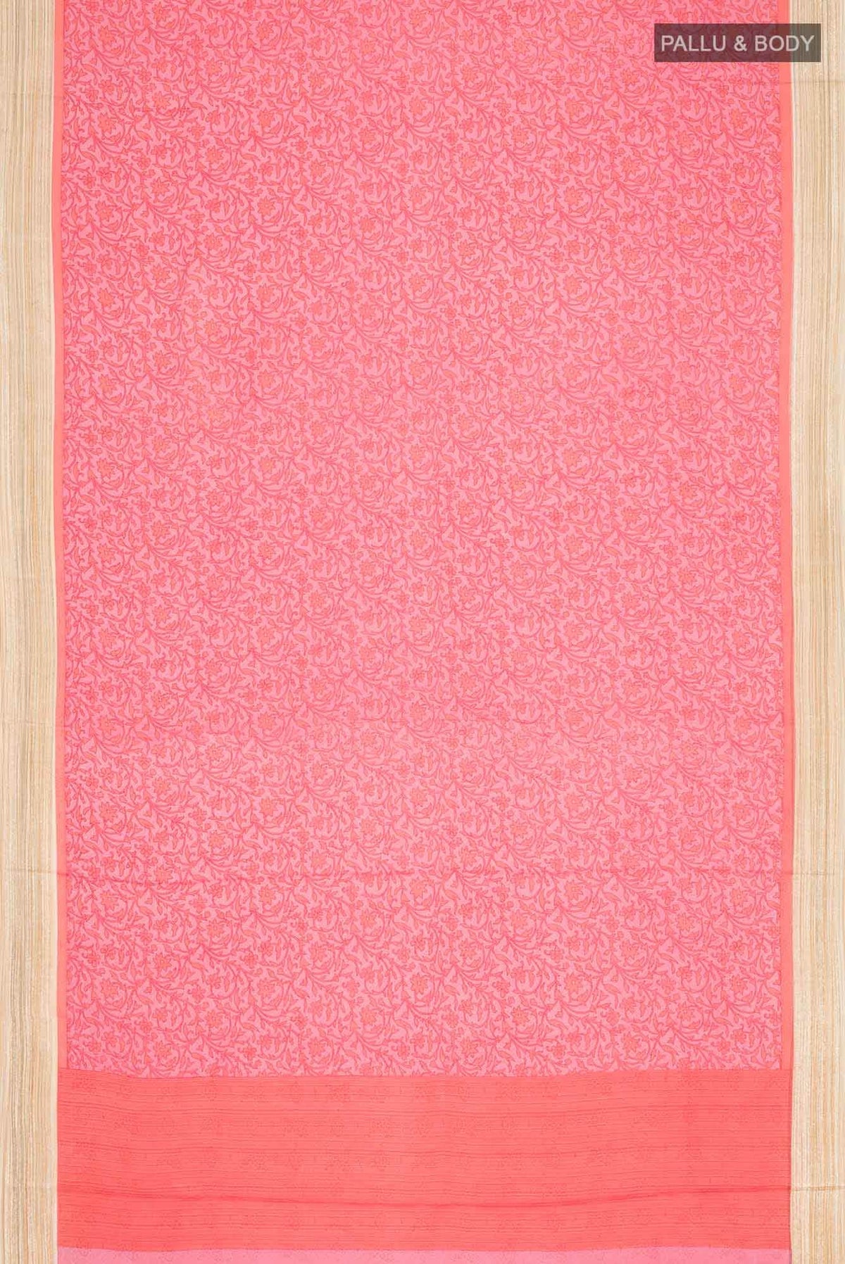 Pink Crepe Saree