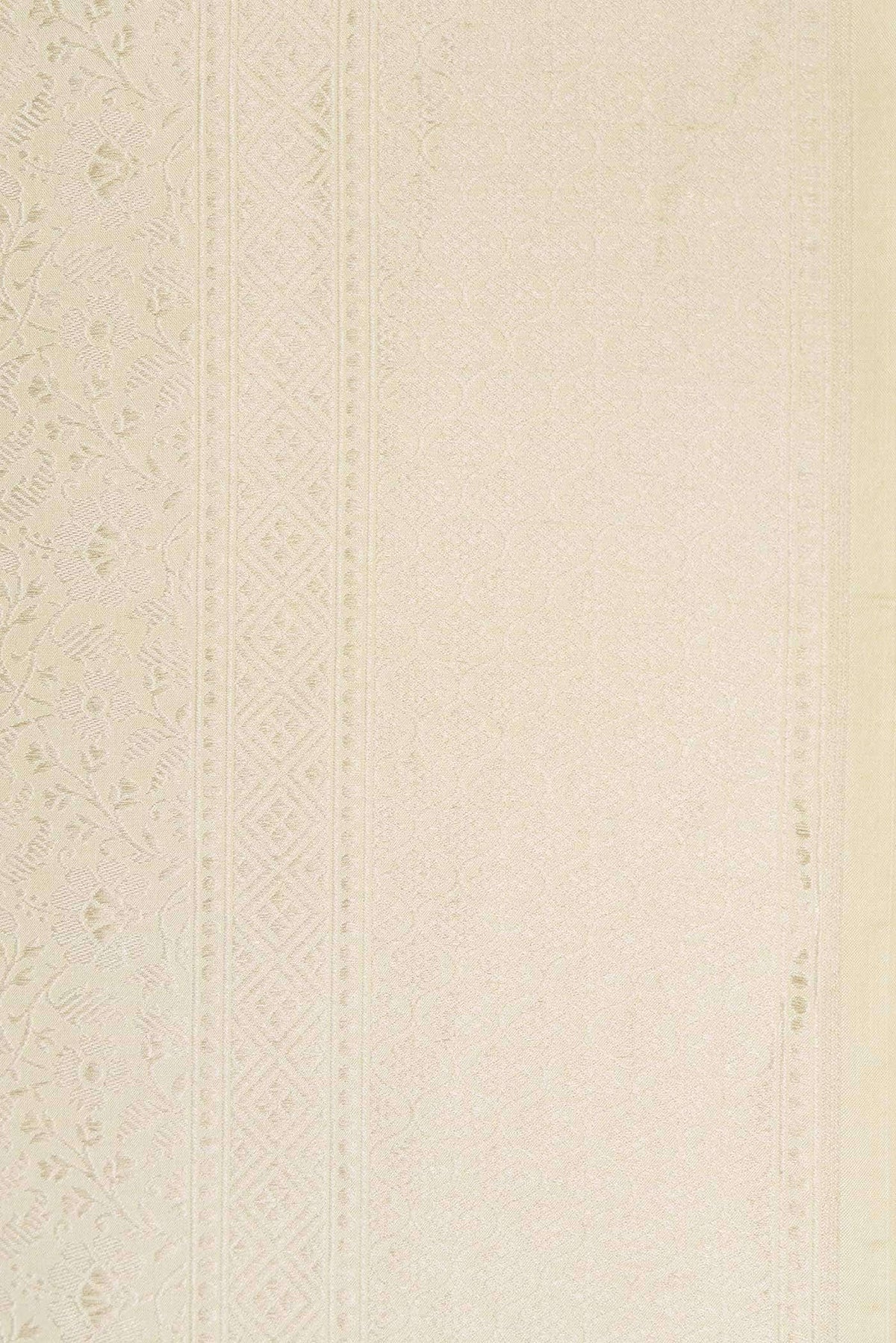 Cream Banarasi Silk Saree