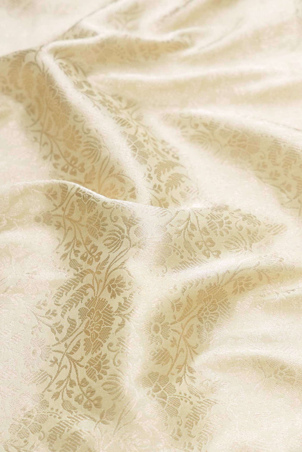 Cream Banarasi Silk Saree