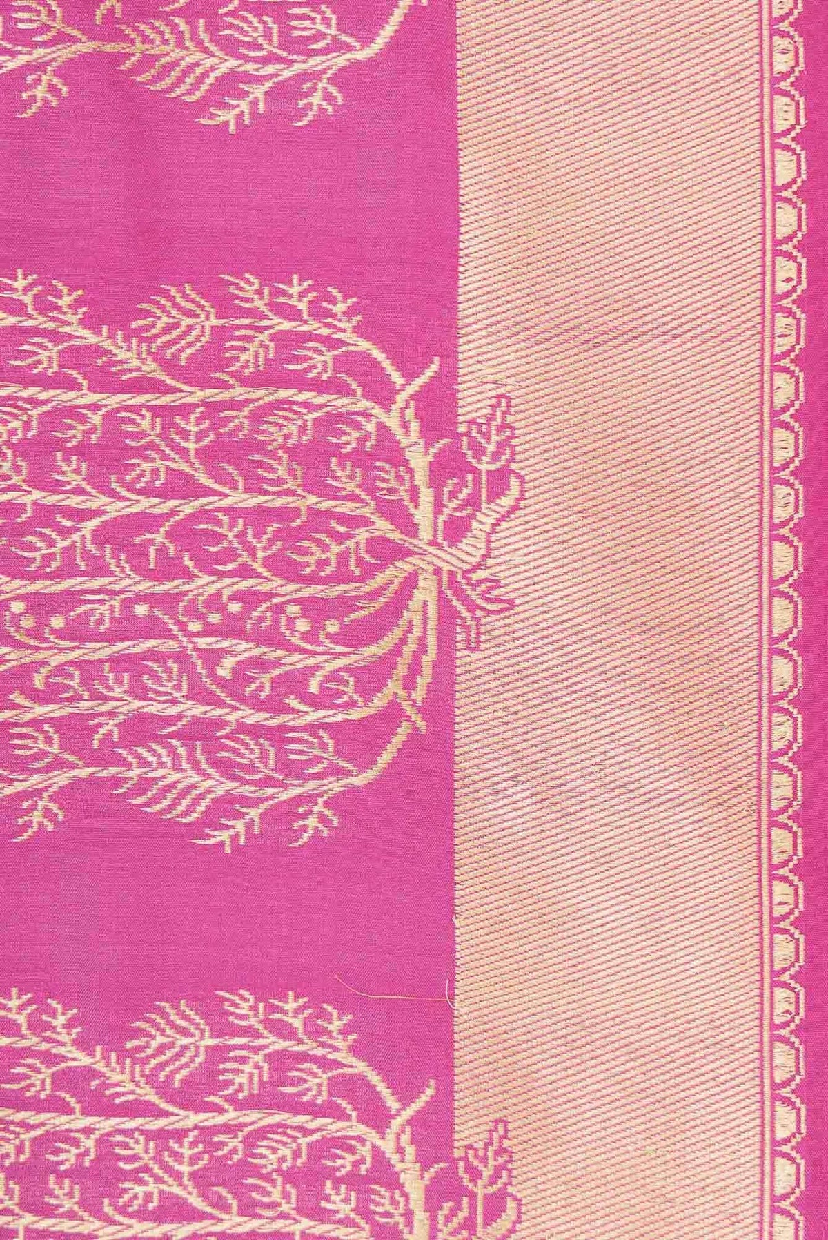 Pure Silk Pure Zari Pink Dual Tone Banarasi Saree