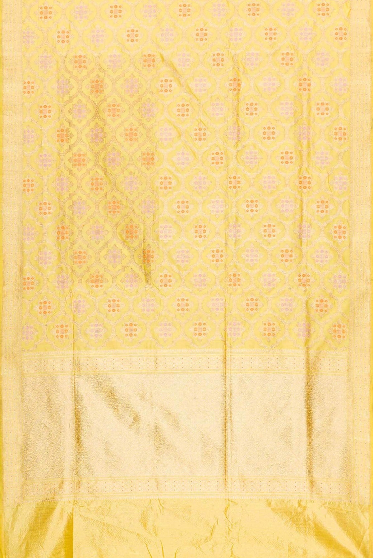 Pure Silk Pure Zari Yellow Dual Tone Banarasi Saree