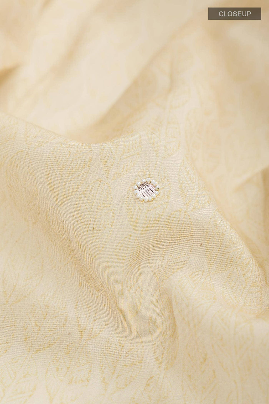 Beige Tussar Silk Saree