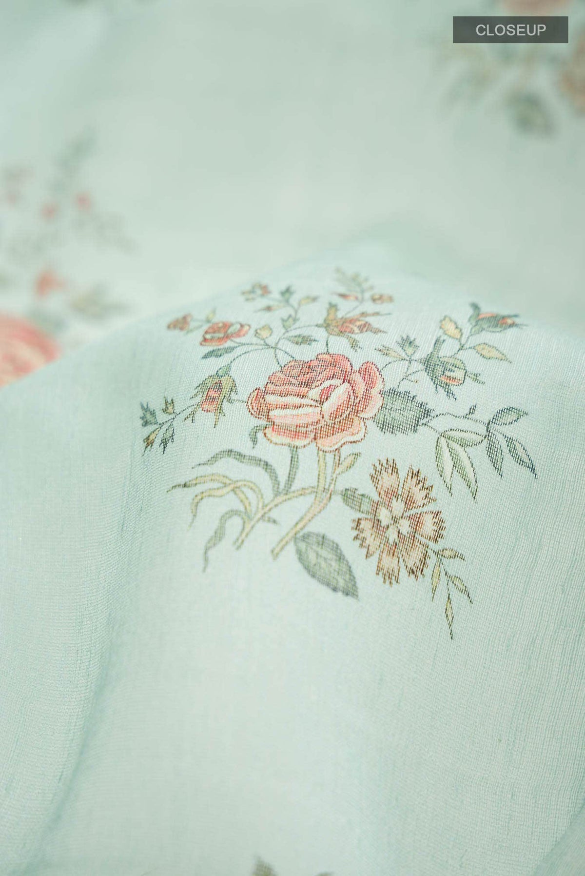 Light Blue Linen Saree
