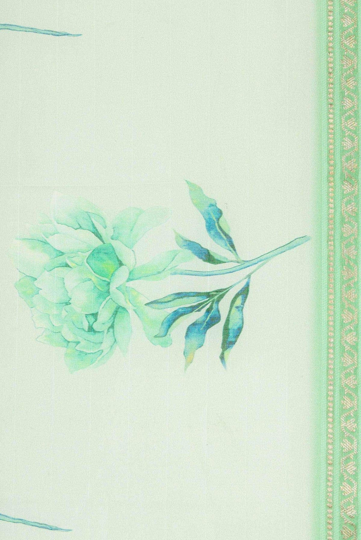 Light Green Tussar Silk Saree