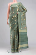 Green Bhagalpuri Tussar Silk Saree