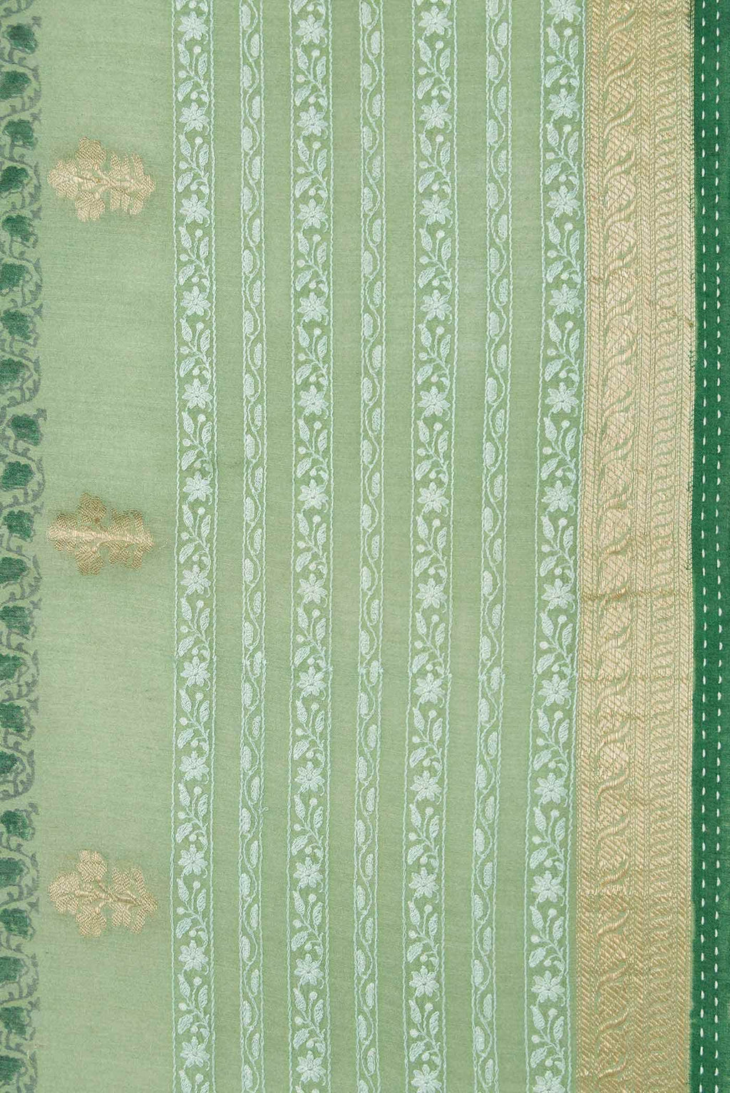 Green Tussar Silk Saree