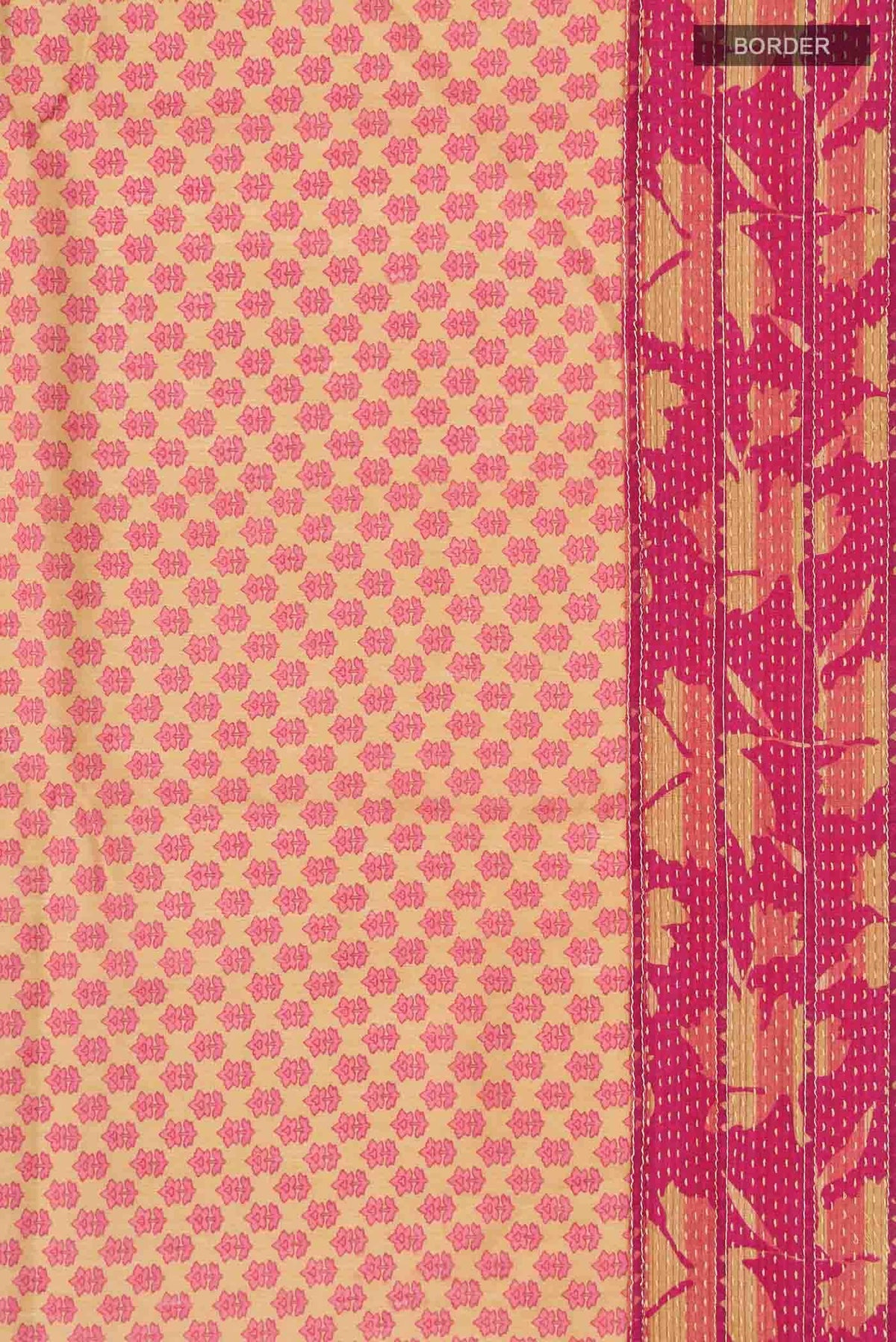 Beige Tussar Silk Saree