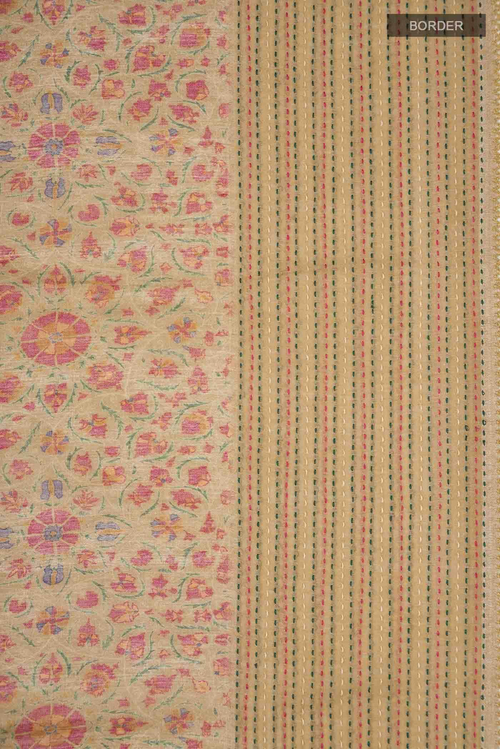 Beige Bhagalpuri Tussar Silk Saree