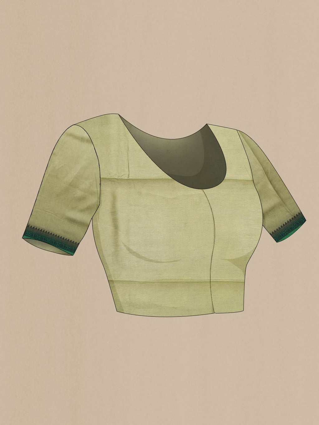 Sage Green Tussar Silk Saree