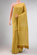 Mustard Dual Tone Tussar Silk Saree
