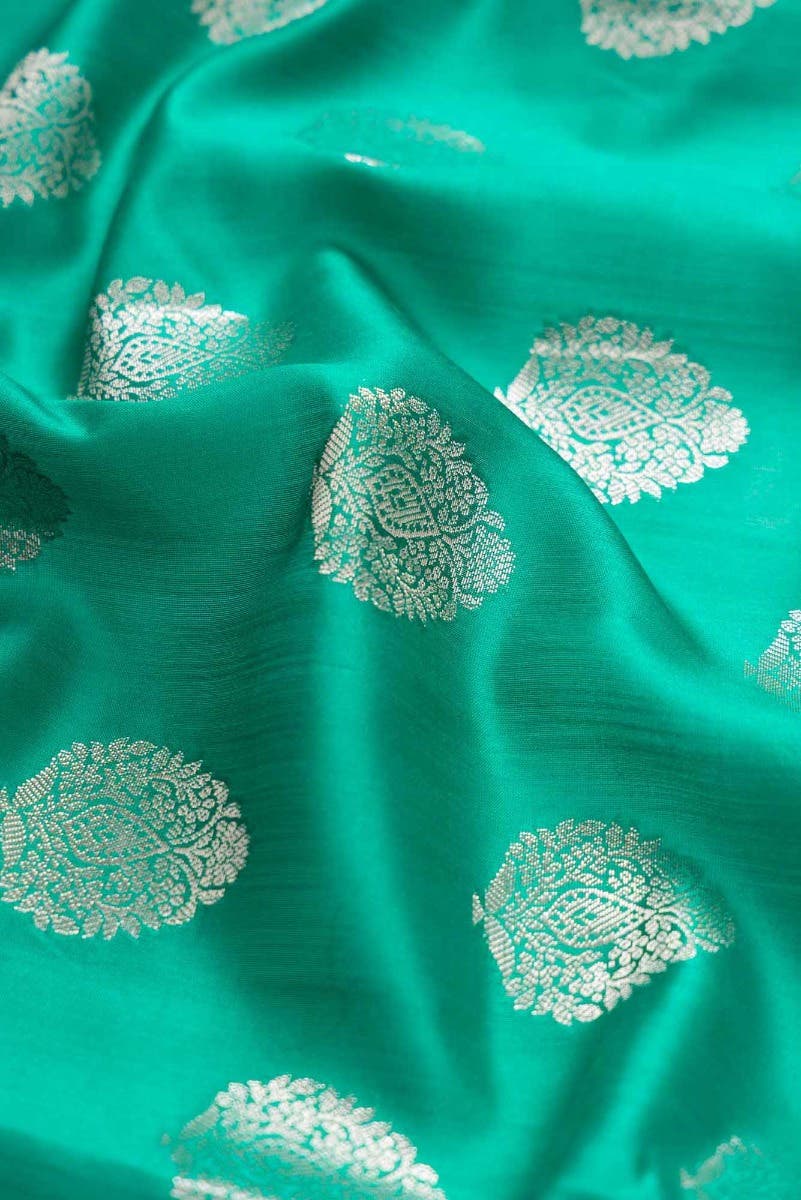 Green Banarasi Raw Silk Saree