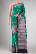 Green Banarasi Raw Silk Saree