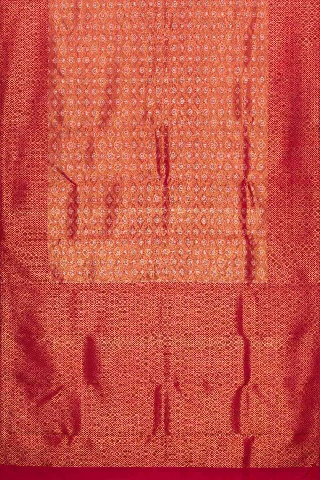 Pure Silk Pure Zari Red Dual Tone Kanjivaram Saree