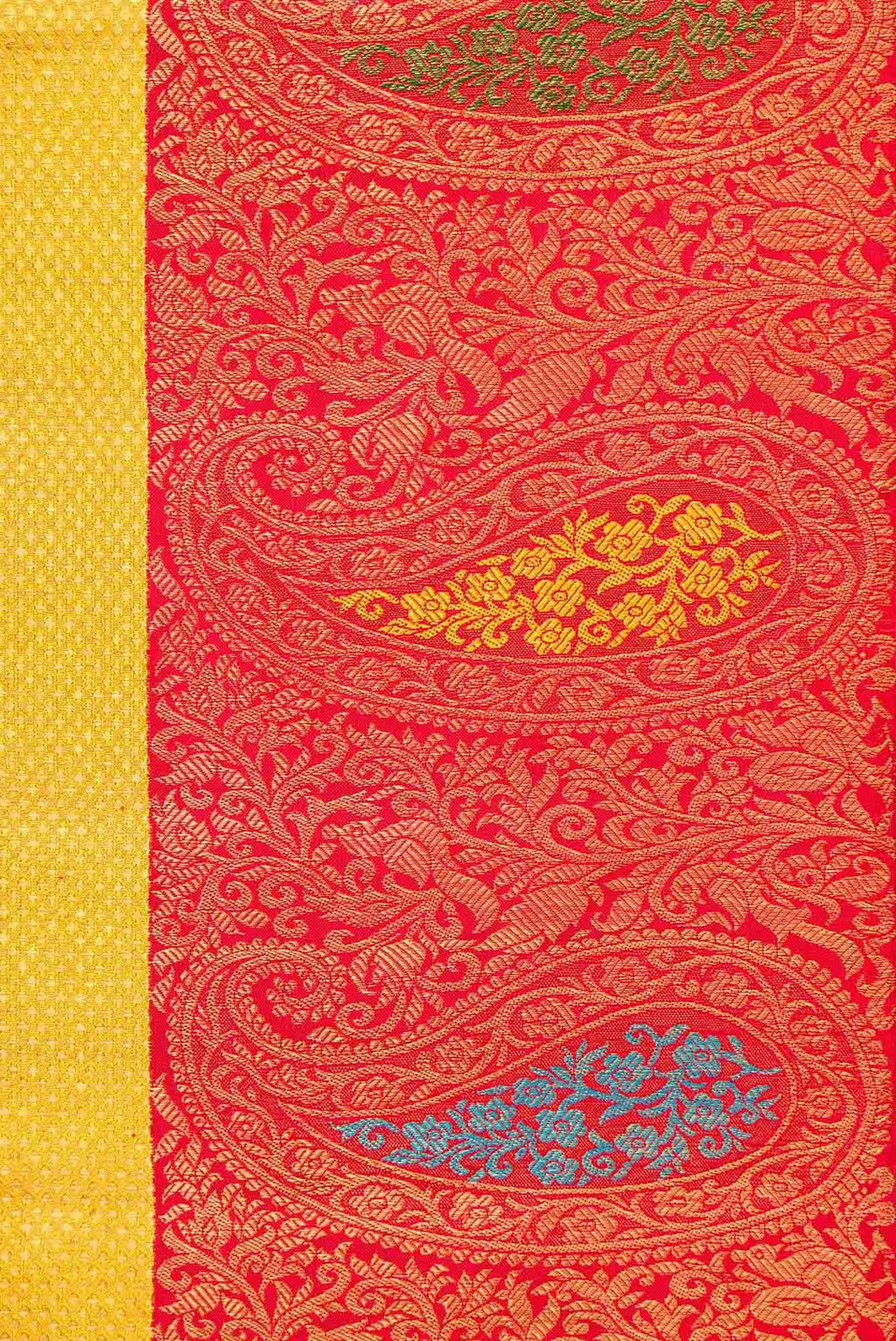 Pure Silk Pure Zari Gold Dual Tone Kanjivaram Saree