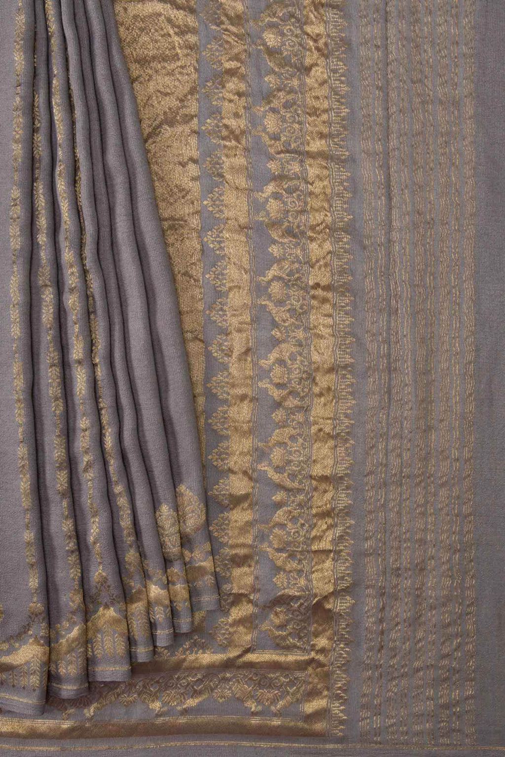 Grey Dual Tone Banarasi Georgette Saree