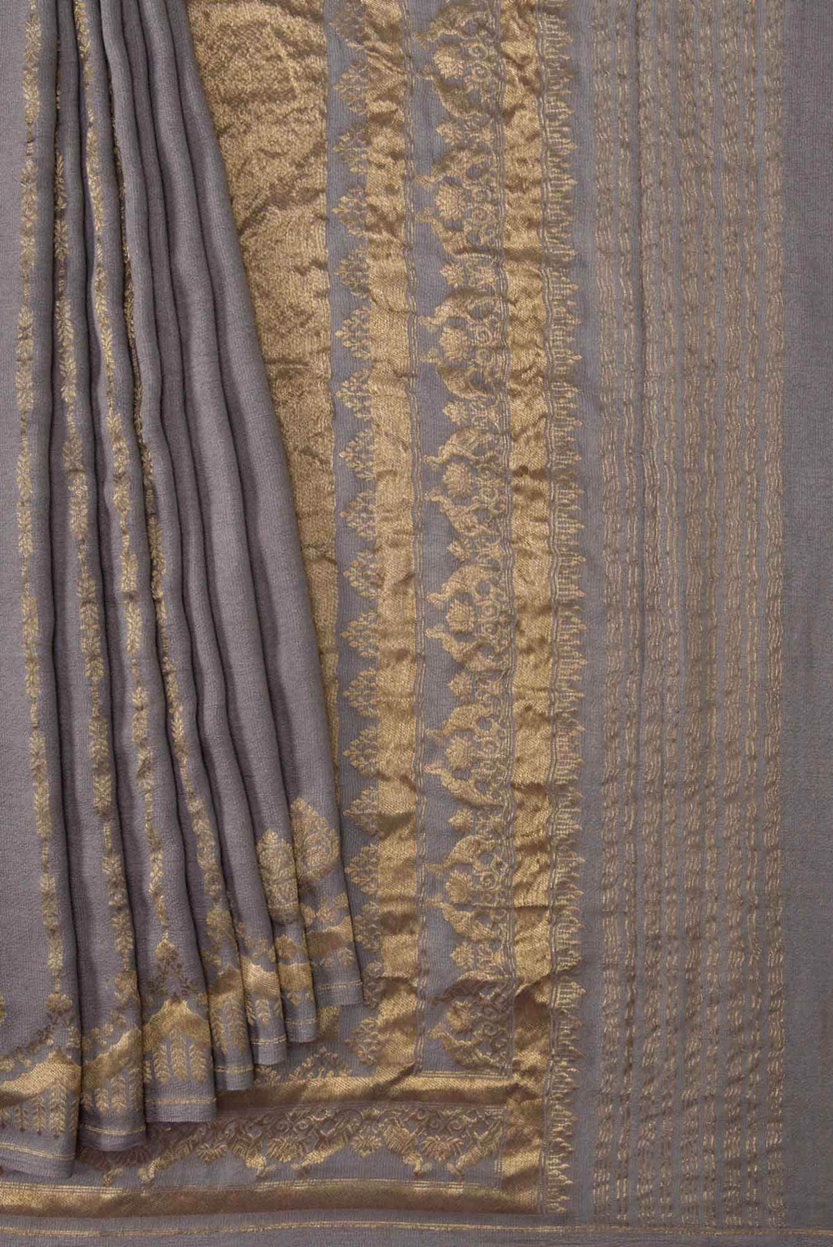 Grey Dual Tone Banarasi Georgette Saree