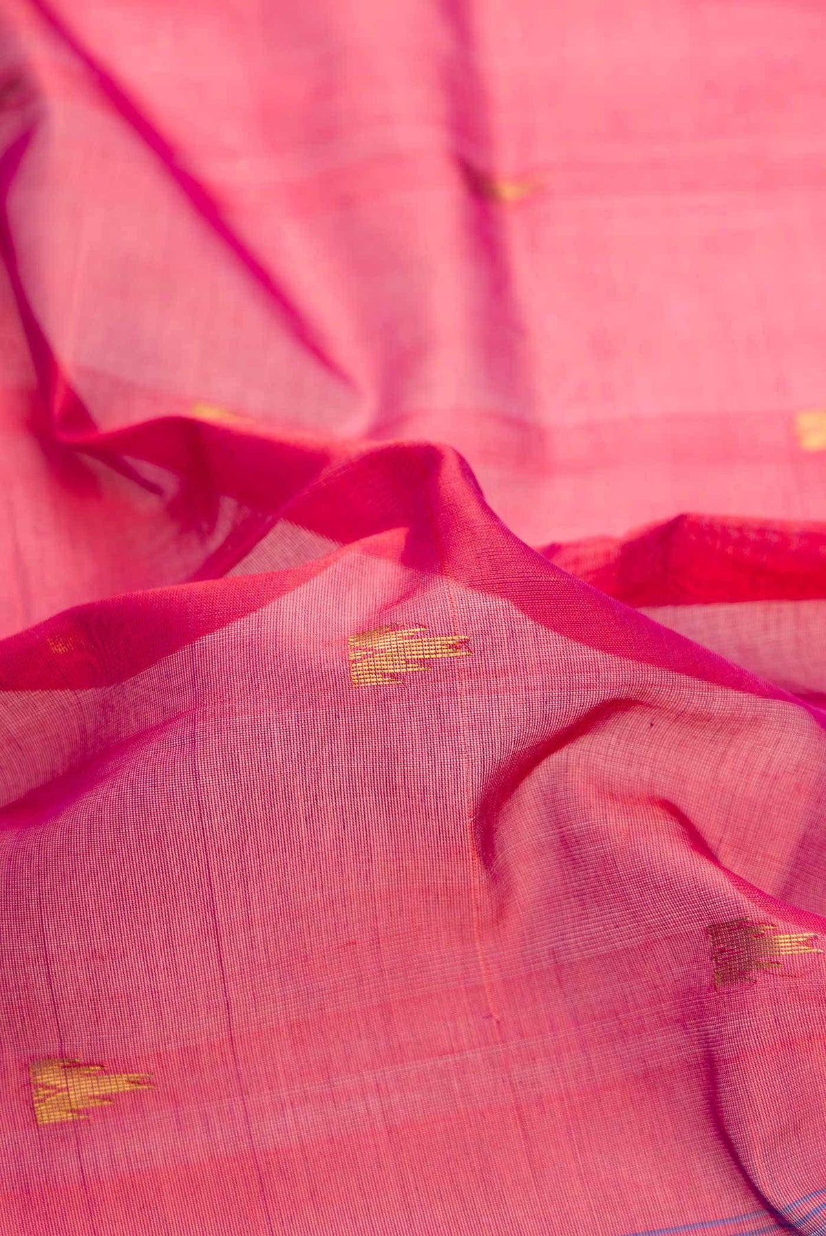 Dark Pink Dual Tone Silk Cotton Saree