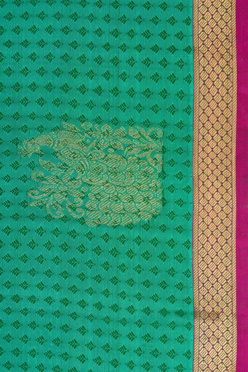 Pure Silk Pure Zari Sea Green Dual Tone Kanjivaram Saree