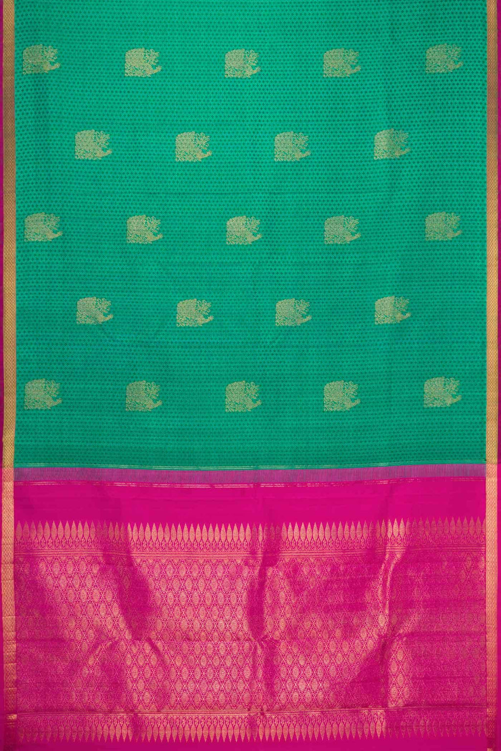 Pure Silk Pure Zari Sea Green Dual Tone Kanjivaram Saree