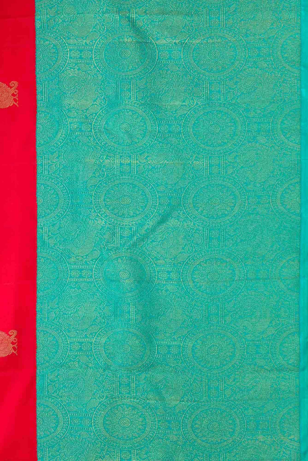 Pure Silk Pure Zari Red Dual Tone Kanjivaram Saree