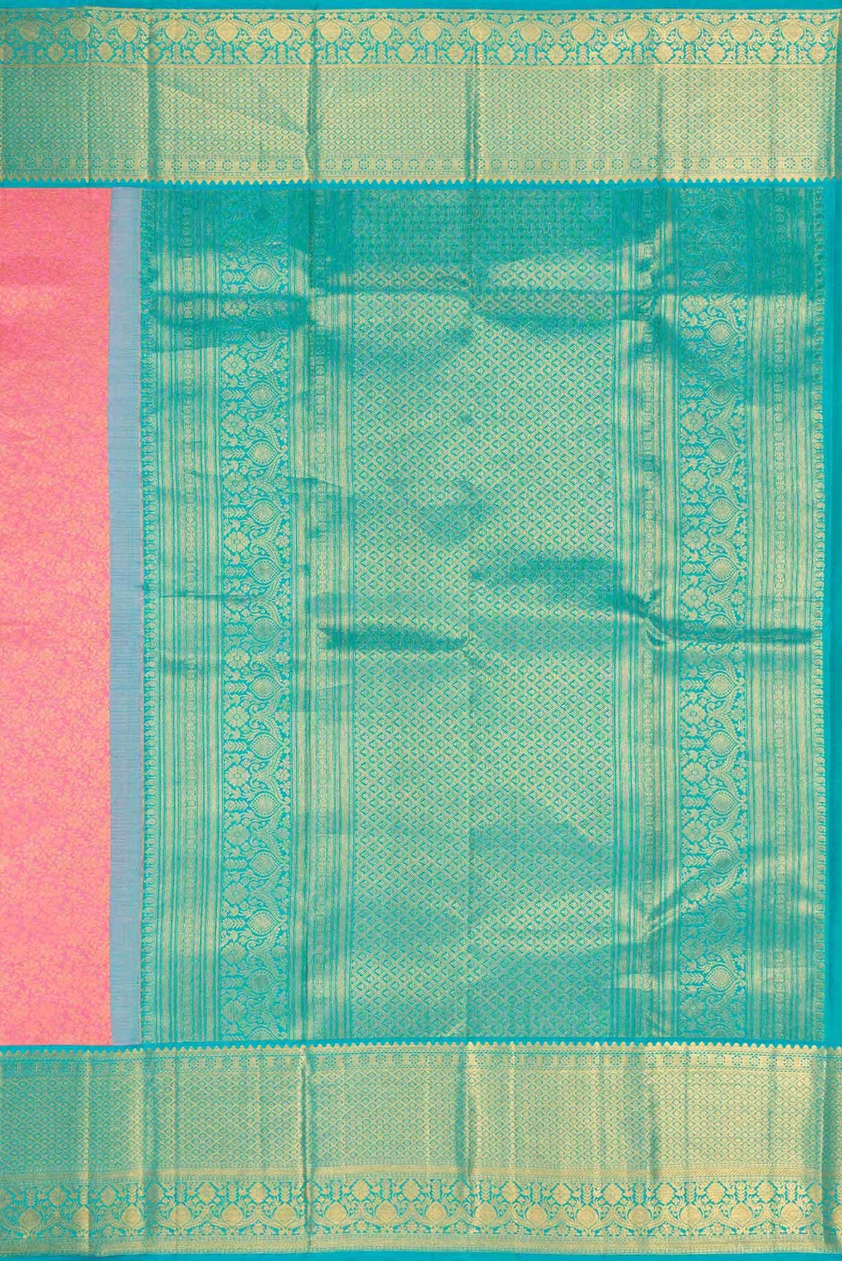 Pink Dual Tone Kanchipuram Silk Saree