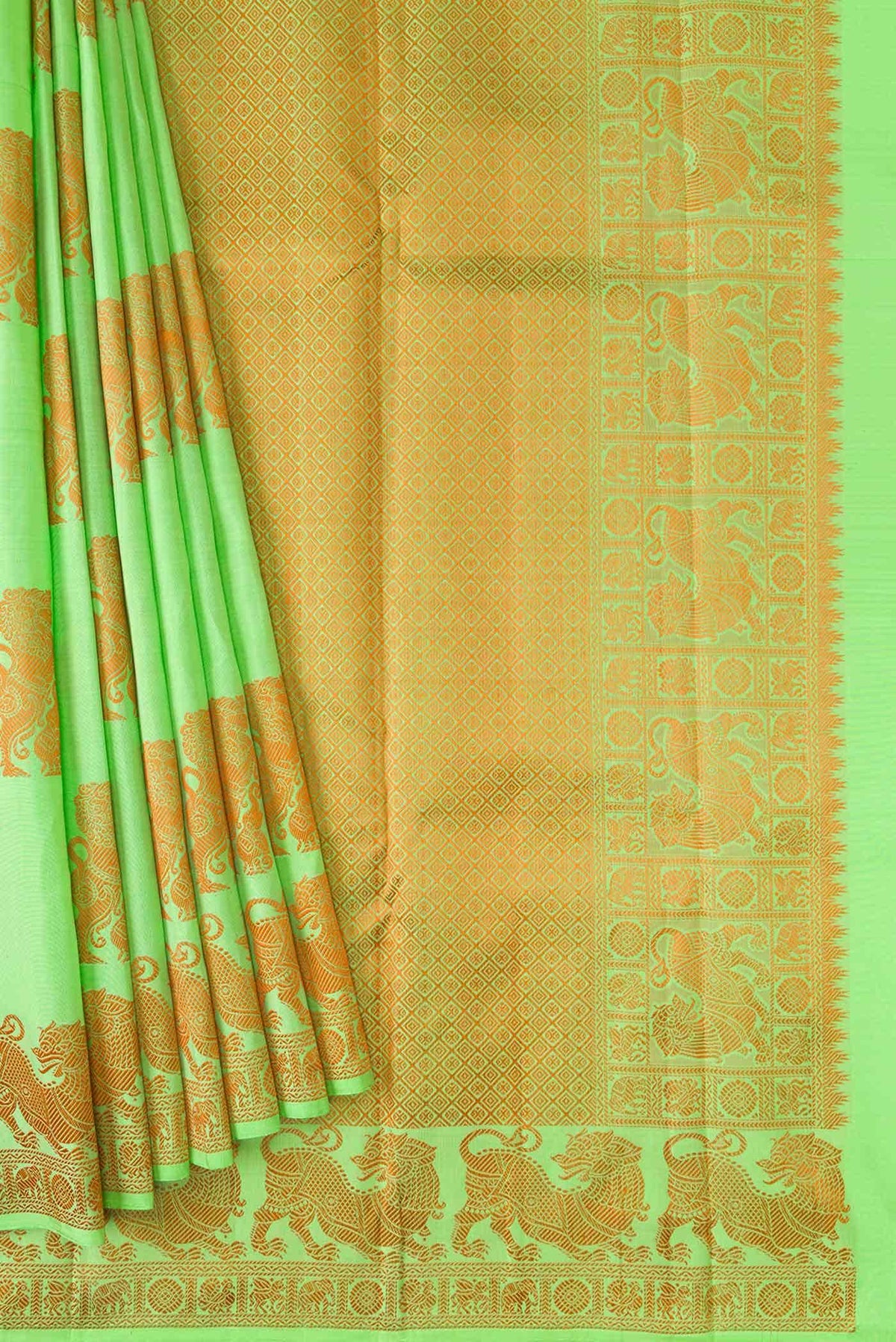 Sea Green Kanjivaram Silk Saree