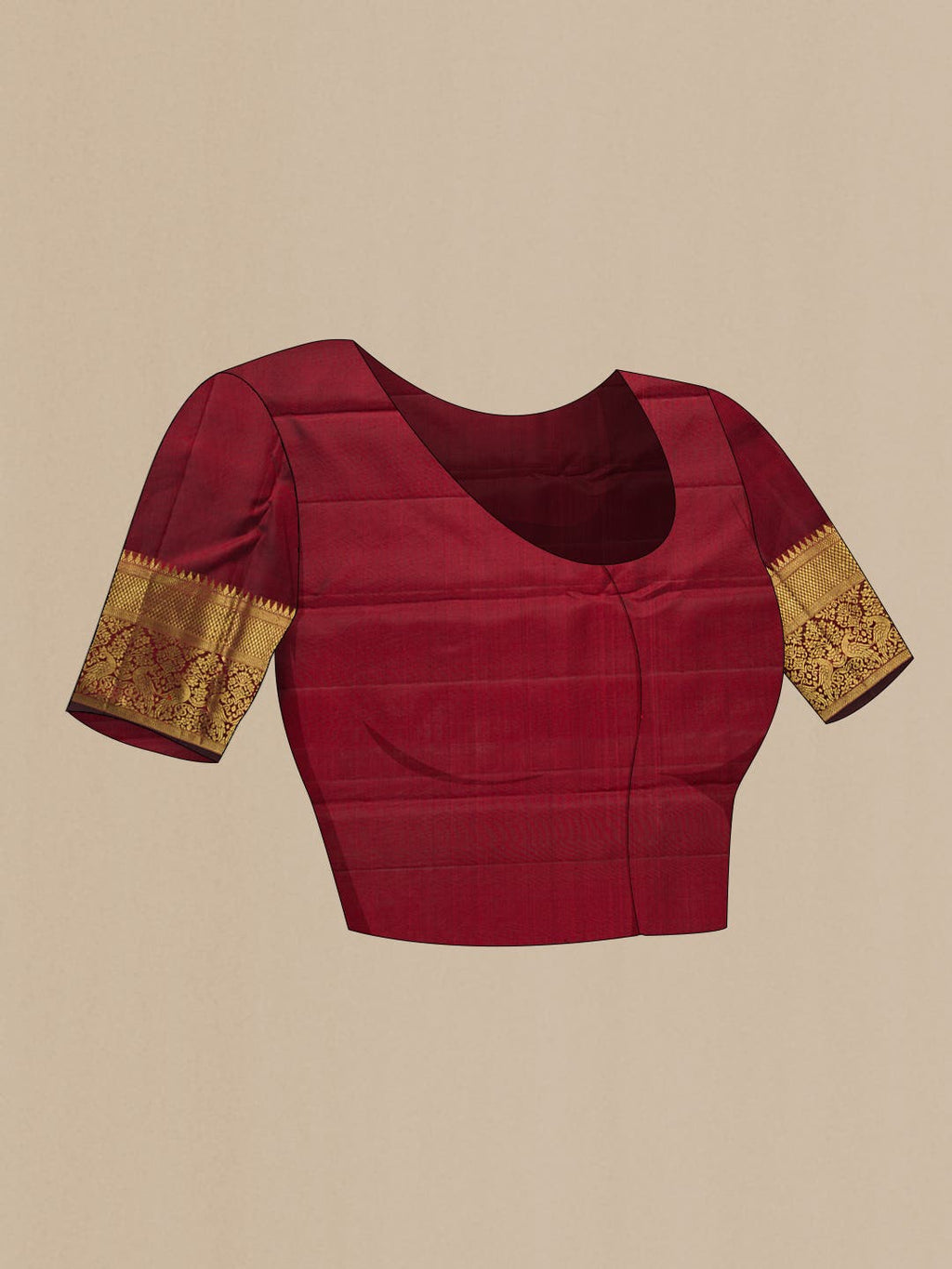 Maroon Dual Tone Kanjivaram Silk Saree