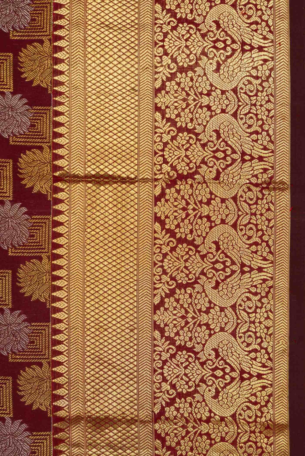 Maroon Dual Tone Kanjivaram Silk Saree