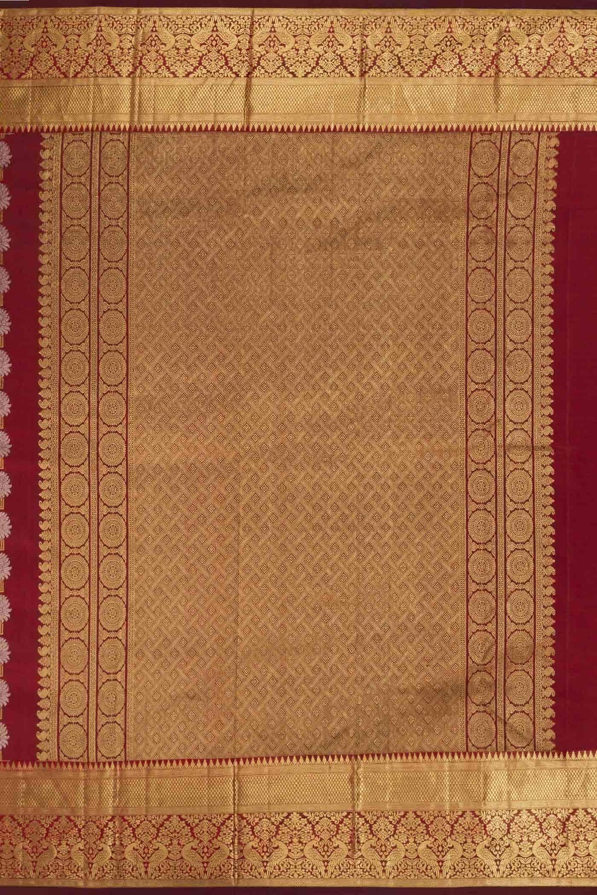 Maroon Dual Tone Kanjivaram Silk Saree