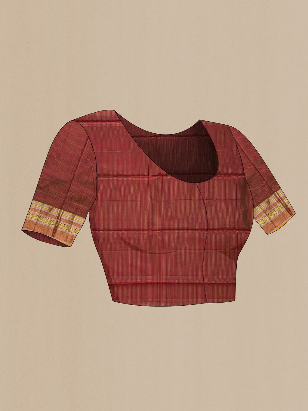 Maroon Dual Tone Kanjivaram Silk Saree