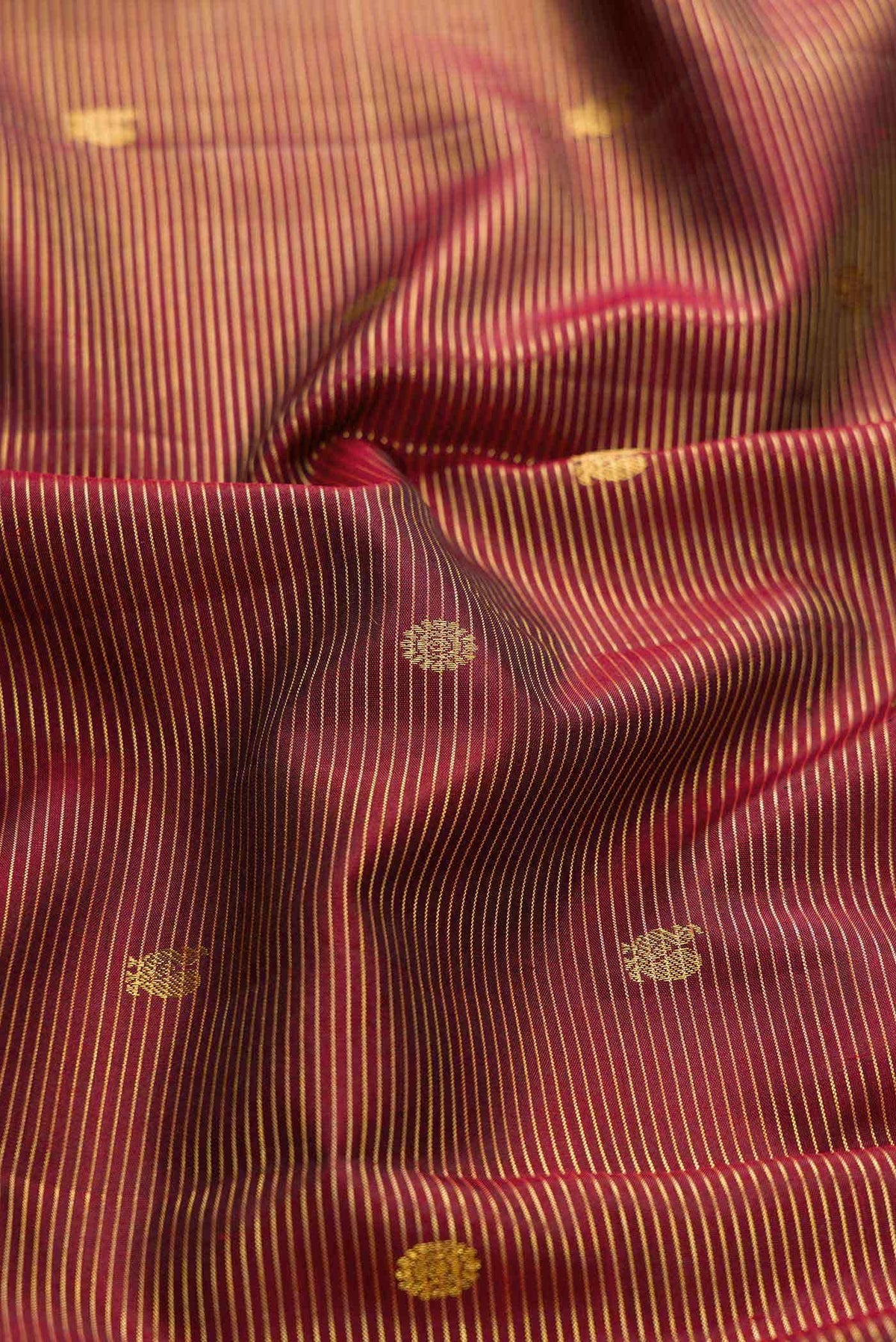 Maroon Dual Tone Kanjivaram Silk Saree