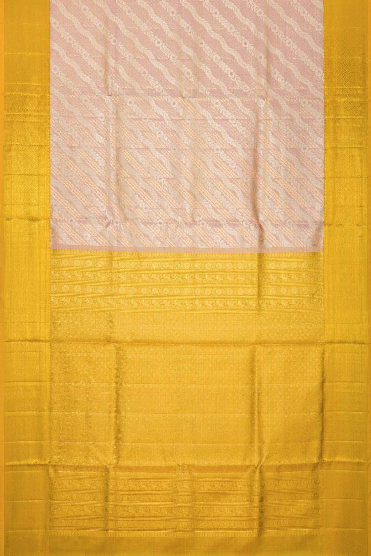 Rose Gold Dual Tone Kanjivaram Tissue Silk Saree