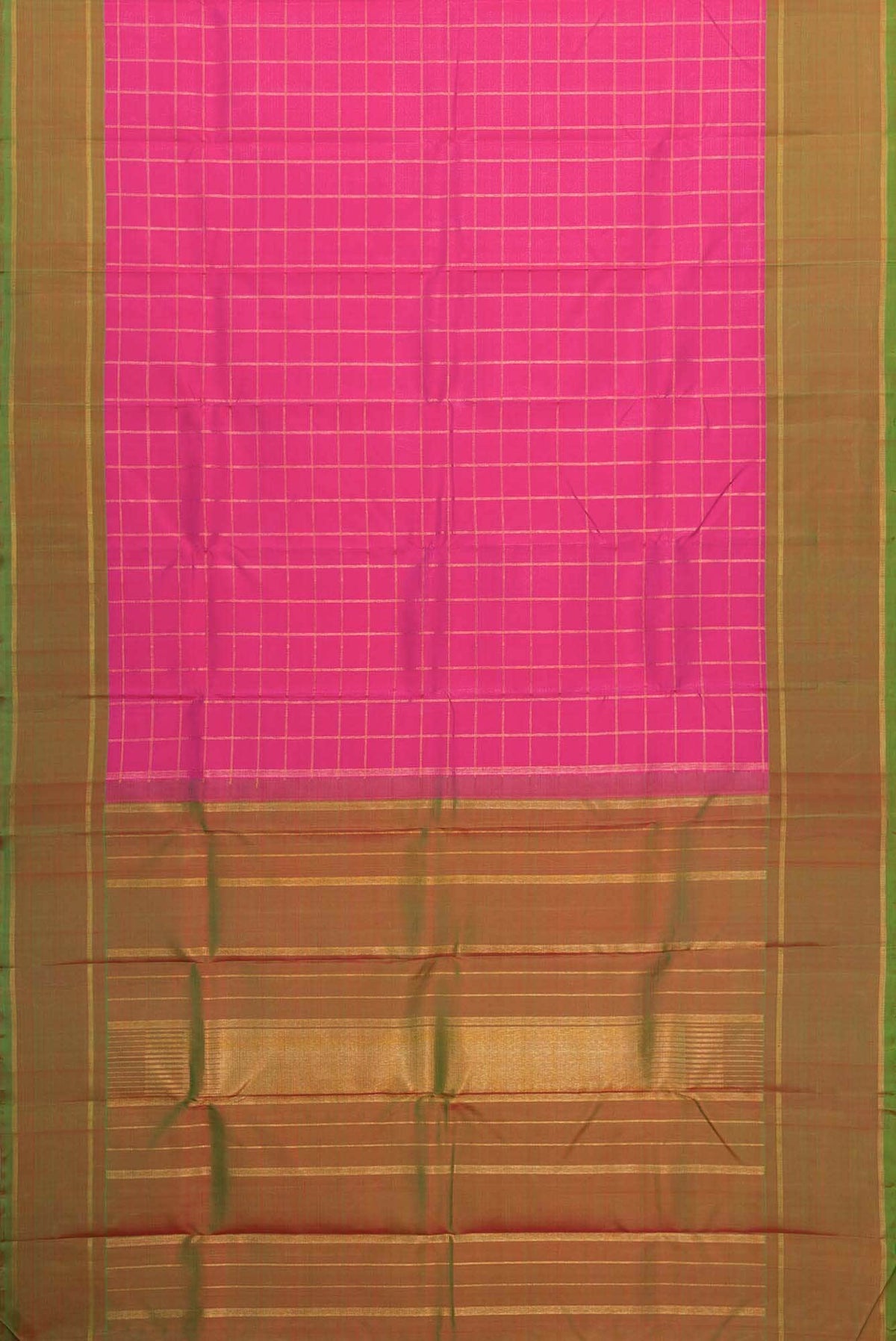 Pure Silk Pure Zari Pink Dual Tone Kanjivaram Saree