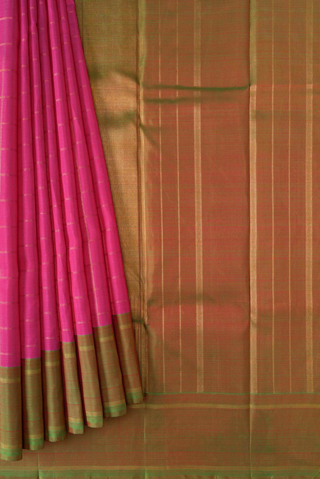Pure Silk Pure Zari Pink Dual Tone Kanjivaram Saree