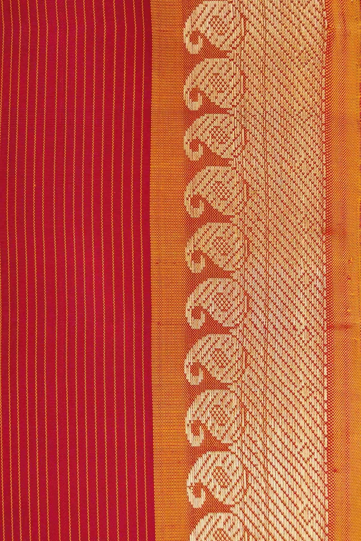 Pure Silk Pure Zari Maroon Dual Tone Kanjivaram Saree