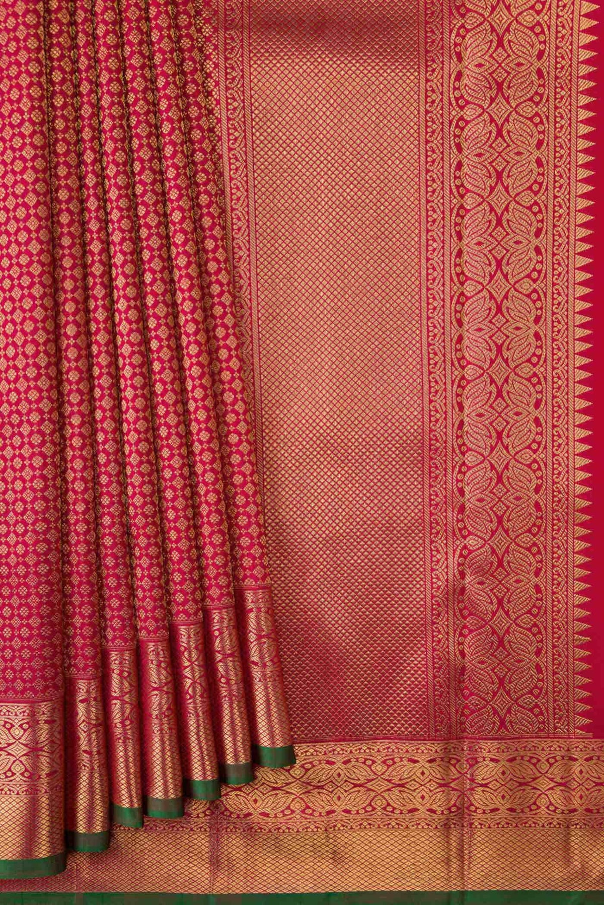 Pure Silk Pure Zari Maroon Dual Tone Kanjivaram Saree