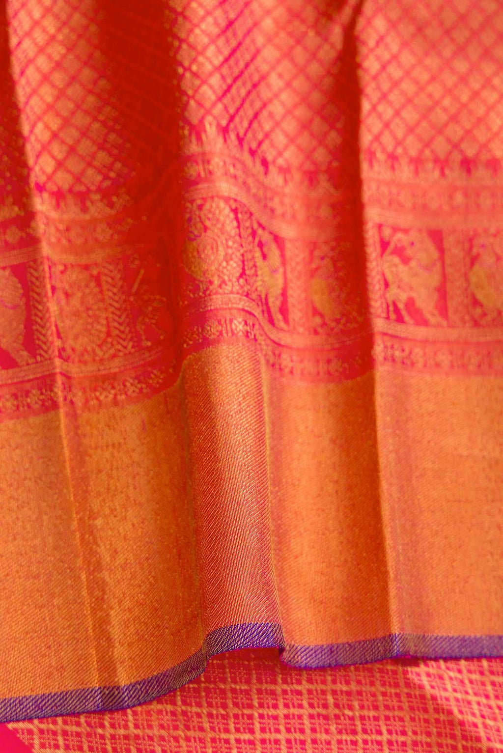 Pure Silk Pure Zari Pista Green Dual Tone Kanjivaram Saree