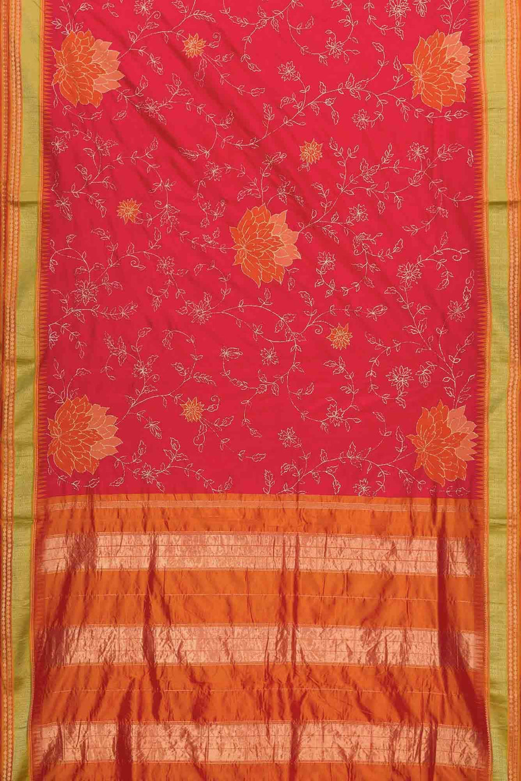 Red Dual Tone Banarasi Silk Saree