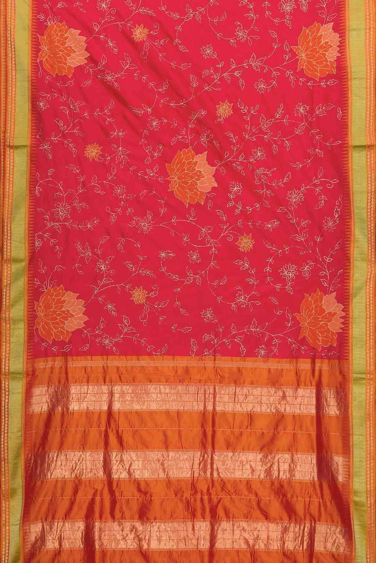Red Dual Tone Banarasi Silk Saree