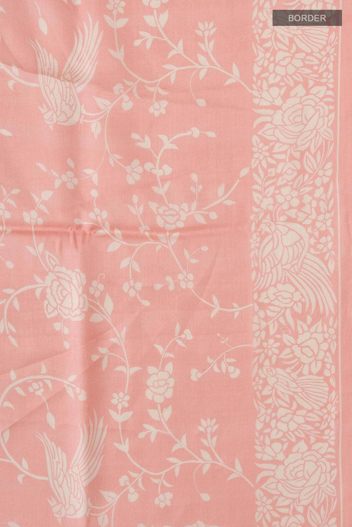 Peach Tussar Silk Saree