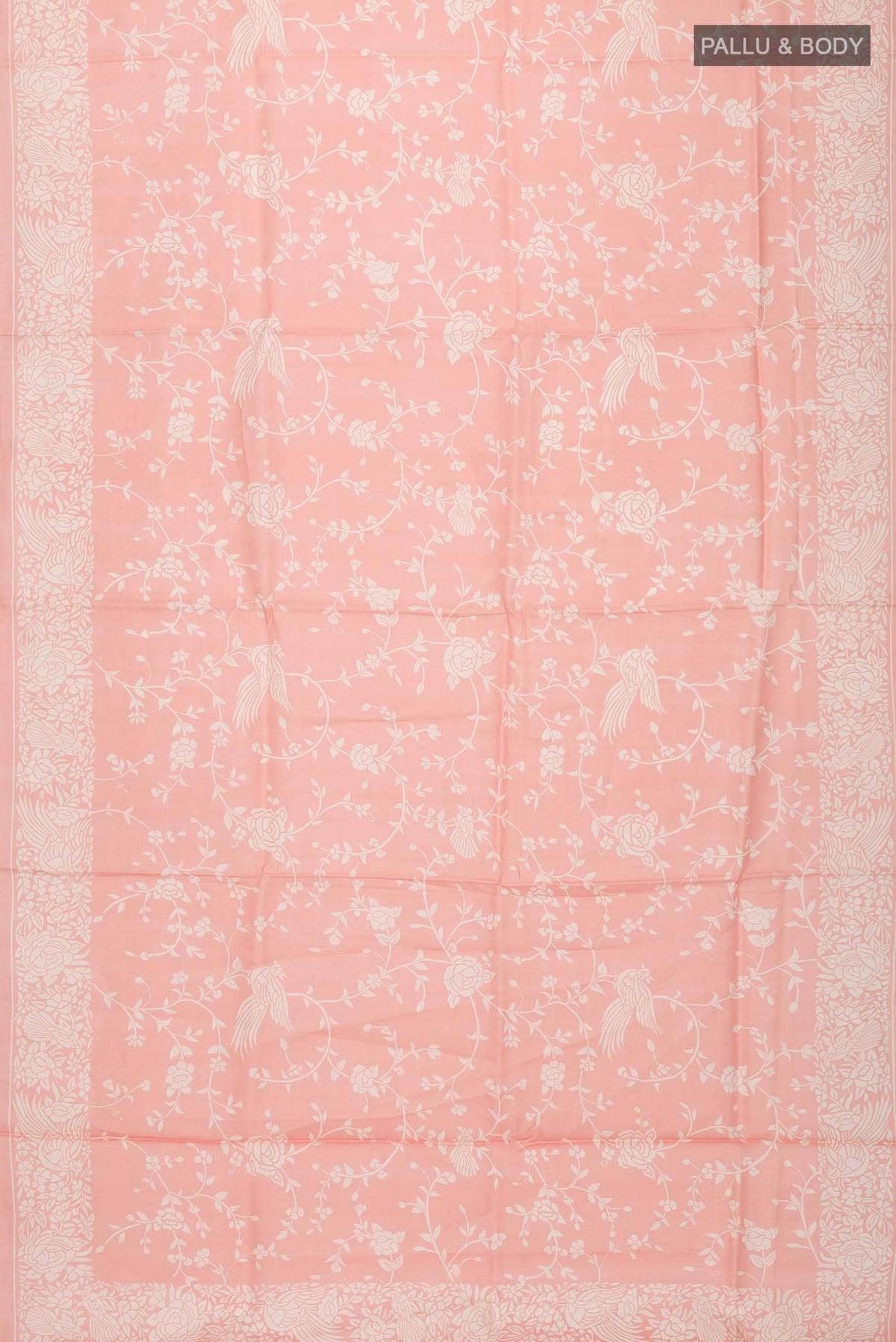 Peach Tussar Silk Saree