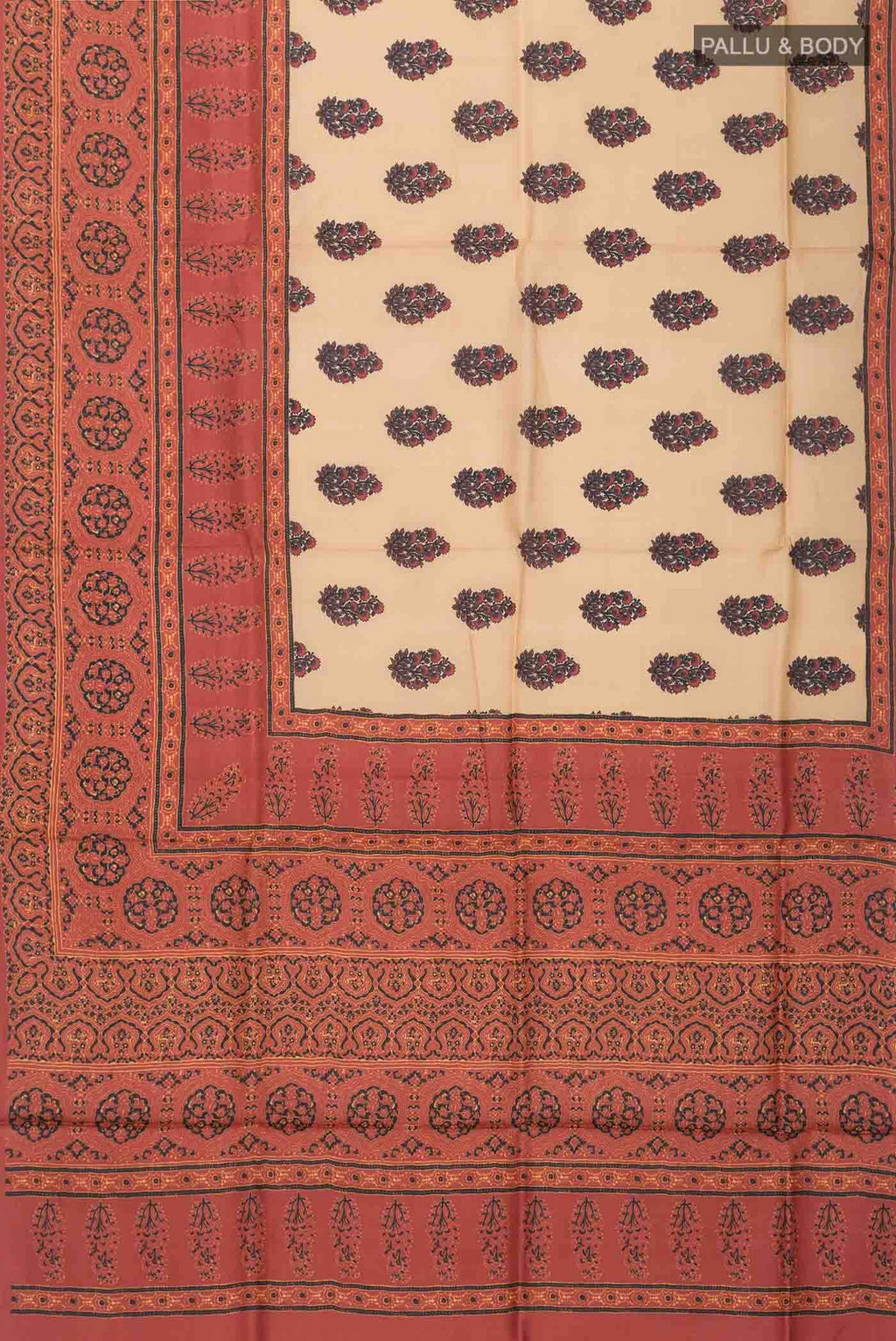 Beige Tussar Silk Saree