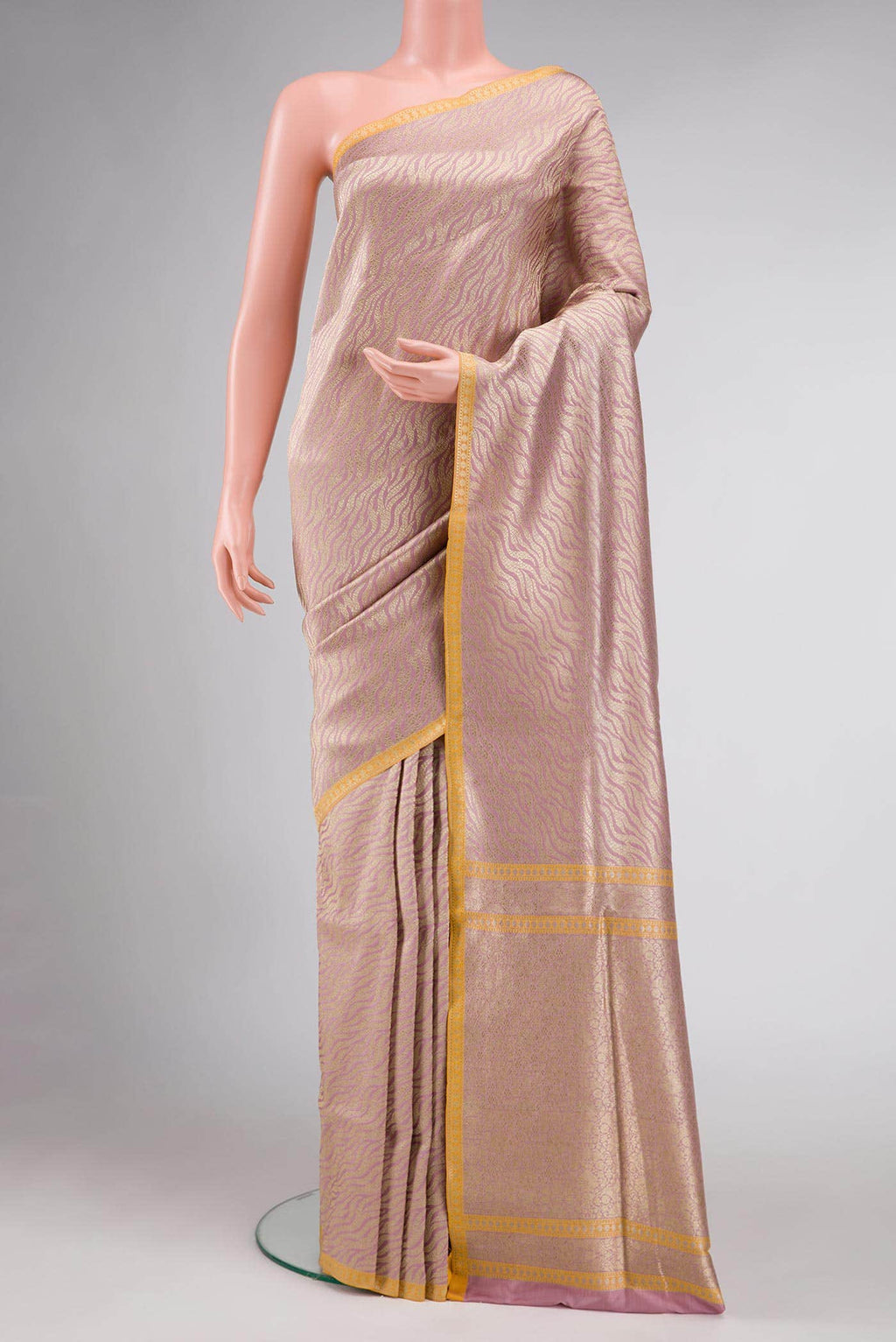 Pure Silk Pure Zari Mauve Banarasi Saree