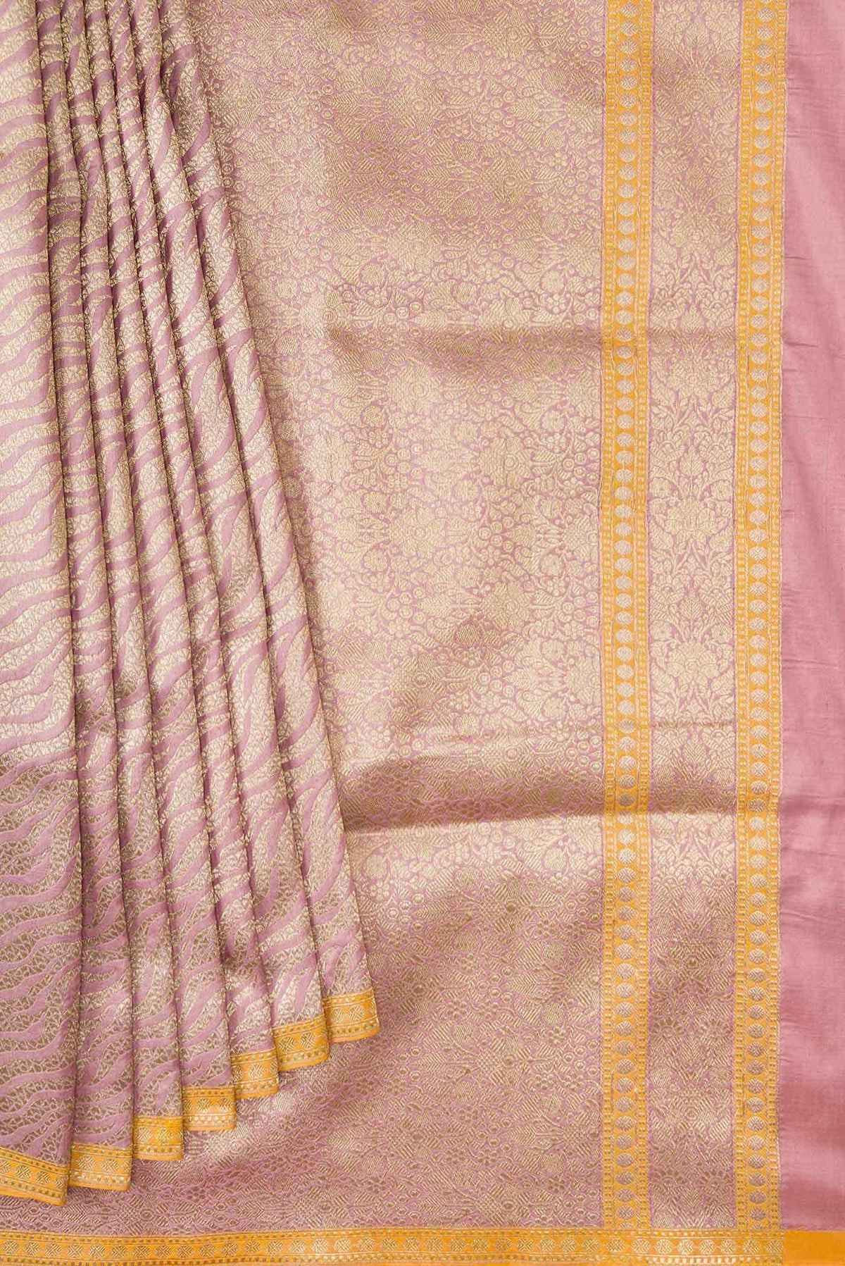 Pure Silk Pure Zari Mauve Banarasi Saree