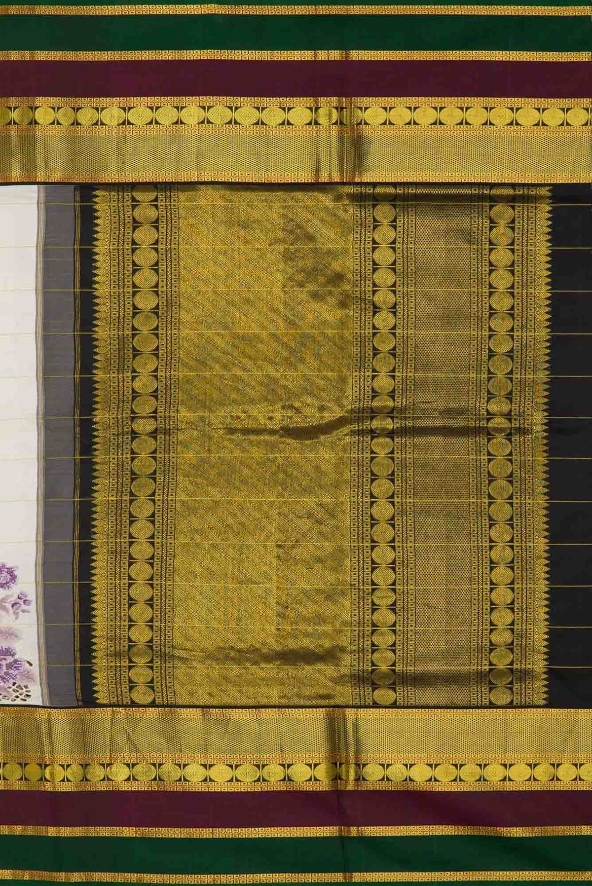 Pure Silk Pure Zari Off White Dual Tone Kanchipuram Saree